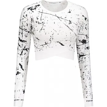 Dámské tričko Dámský funkční crop top s dlouhým rukávem premium ALTISPORT VOJ/ALW034TR04 BÍLÁ L