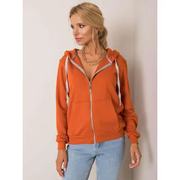 Dámská móda Oranžová dámská mikina na zip RV-BL-5769.99P-dark orange Velikost: S