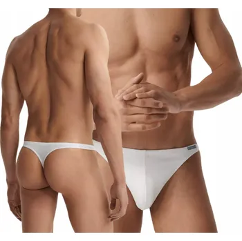 Kalhotky Tanga pánské pohodlné a odvážné ATLANTIC bavlněné CMP-022 S bílé