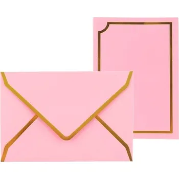 Obálka Obálky s kartičkou 7,5x11cm, 5ks růžová pastel