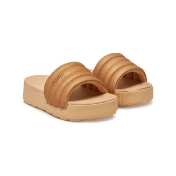 Dámské pantofle Nazouváky Puma Karmen Slide Puffy Wns Aqua Metallics PU 400679 02 Zlatá 38