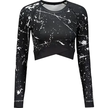 Dámské tričko Dámský funkční crop top s dlouhým rukávem premium ALTISPORT VOJ/ALW034TR04 ČERNÁ XXL