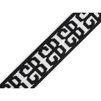 Oboustranný popruh šíře 38 mm, barva 6 černá bílá