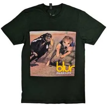 Pánské tričko Merch Blur: Blur Unisex T-shirt: Parklife Album (green) (back Print) (small) S