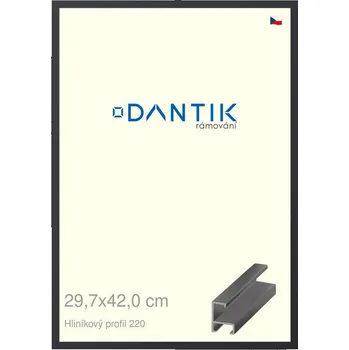 Rám na obraz DANTIK rámeček 29,7x42 | ALU profil 6220 Černá matná (Plexi Čiré) (Vyrobeno s láskou u nás v DANTIKU)