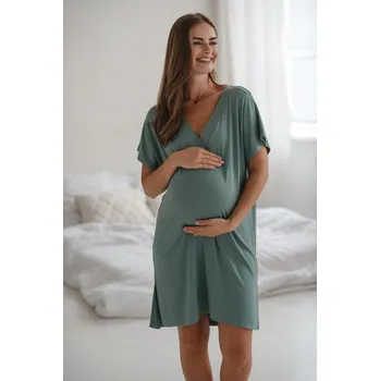 Těhotenské noční prádlo Milk & Love Bambusová těhotenská a kojící košile 3v1 Moon eukalypt Velikost: 2XL