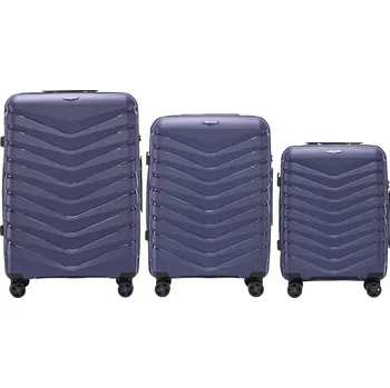 Tmavě modrá 3dílná sada kufrů Wings HPE01 PHX01-3, Set of 3 Wings POLIPROPYLEN suitcases L,M,S Navy Blue Velikost: Sada kufrů