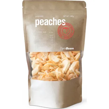 Fitness strava Lyofilizované broskve – GymBeam Balení (g): 10 x 100 g