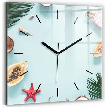 Hodiny Skleněné hodiny s potiskem Nástěnné Tiché ručičky Obývací pokoj Letní kompozice