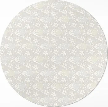 Koberec Kulatý Koberec z vinylového PVC fi 50 cm Jemná polní louka s drobnými květy boho