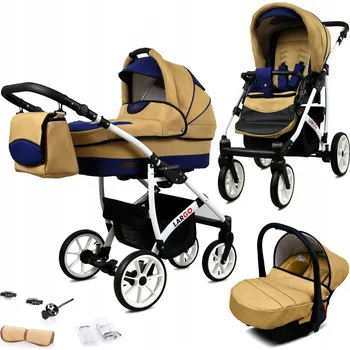 Kočárek Dětský kočárek 3v1 BabyLux Largo ALU (hluboký, sportovní, autosedačka)