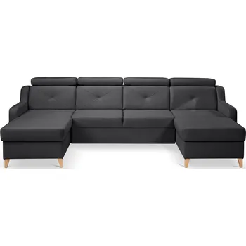 Sedací souprava Rozkládací rohová sedačka MAMBO U tmavě šedá