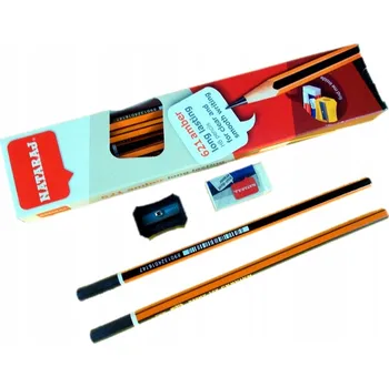 Grafitová tužka Technická tužka HB Amber, 12 ks, černo-oranžová, s ořezávátkem a gumou