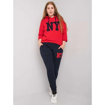 Červeno-modrý komplet s výšivkou NY RV-KMPL-6918.04-navy-red Velikost: L/XL