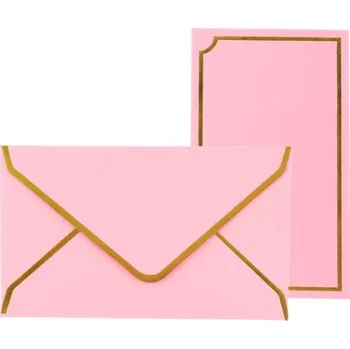 Obálka Obálky s kartičkou 9x15cm, 5ks růžová pastel
