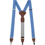 Avantgard Látkové šle Y s koženým středem a zapínáním na klipy - 35 mm - v dárkovém balení modrá, tmavě hnědá kůže 878-985163