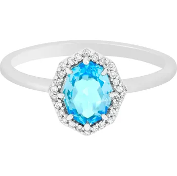 Prsten Zlatý prsten s topazem a diamanty KR0510511910