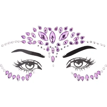 Karnevalový doplněk Kamínky na obličej - fialová