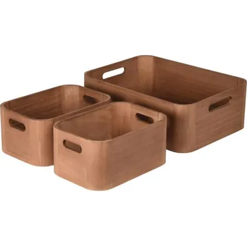 Úložný box Excellent Sada dřevěných úložných boxů 3 ks