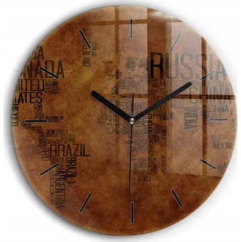 Hodiny Nástěnné hodiny Wallfluent hnědé 60 cm