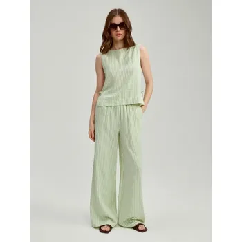 Dámské kalhoty Kalhoty s širokými nohavicemi - XS - House - vybledlé zelené - 354EQ-07X
