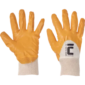 Pracovní rukavice CERVA HARRIER máčené rukavice Barva: žlutá, Velikost: 7