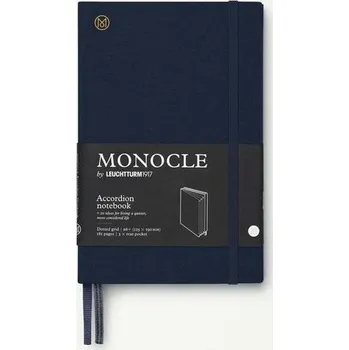 Blok Navy, Wallet/Accordion Notebook, Paperback (B6+), 192 numbered pages, dotted