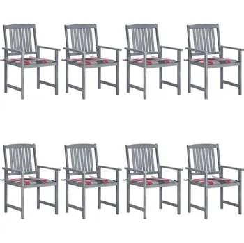 Zahradní židle s poduškami 8 ks masivní akáciové dřevo šedé Šedá 3078235