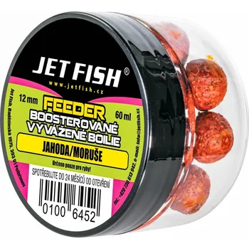 Boilies JetFish JET FISH Feeder Boosterované vyvážené boilie 60ml-12mm : JAHODA / MORUŠE