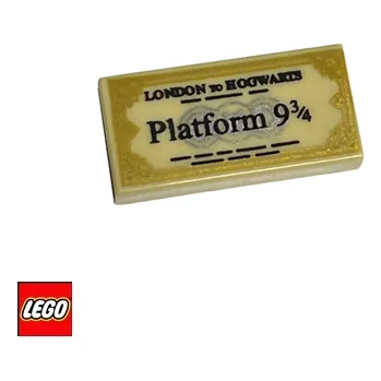 Stavebnice LEGO LEGO® Potištěné dílky LEGO Lístek do Bradavic 1x2 Harry Potter, Potištěná Dlaždice 3069pb0974