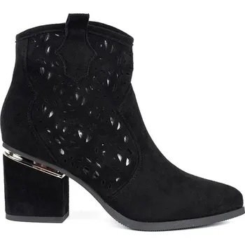 Dámská treková obuv Černé dírkované dámské kovbojské boty NS528P-B Velikost: 40