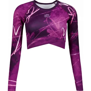 Dámské tričko Dámský funkční crop top s dlouhým rukávem premium ALTISPORT VOJ/ALW082TR04 FIALOVÁ XS