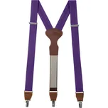 Avantgard Látkové šle Y s koženým středem a zapínáním na klipy - 35 mm - v dárkovém balení fialová, tmavě hnědá kůže 878-983963