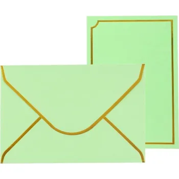 Obálka Obálky s kartičkou 10,8x15,8cm, 5ks zelená pastel