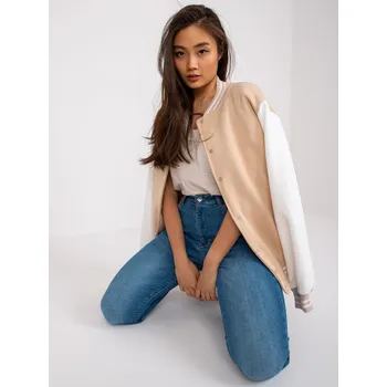 Dámský bomber Béžovo-bílý bomber Menorca -EM-BL-722.44P Velikost: L/XL