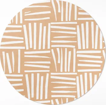 Koberec Kulatý Koberec z PVC průměr 50 cm, minimalistický abstraktní boho vzor