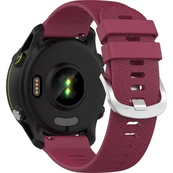 Řemínek na hodinky Enem Vroubkovaný jednobarevný řemínek 22mm - Vínový IR-AWGW-0423