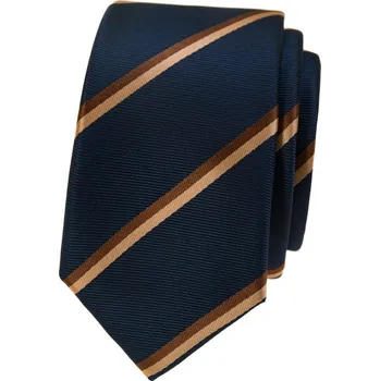 Avantgard Kravata SLIM LUX modrá/béžová 571-81450