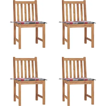 Zahradní židle 4 ks s poduškami masivní teak Hnědá3073101