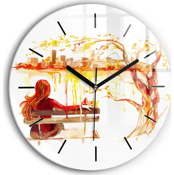 Hodiny Nástěnné hodiny Wallfluent, odstíny červené, 60 cm