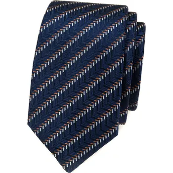 Avantgard Kravata SLIM LUX modrá/hnědá 571-22221