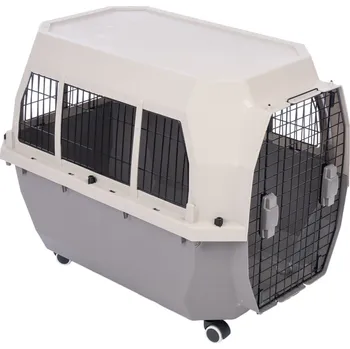 přepravka pro zvíře TIAKI Přepravní box s kolečky š 54,5 x h 72,5 x v 62 cm šedá