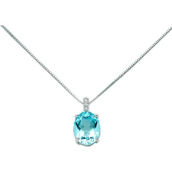 Náhrdelník Zlatý náhrdelník s topazem a diamanty CLD4068