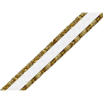 Stuha Stuha s lurexovým okrajem šíře 11 mm návin 45 metrů - zlatá