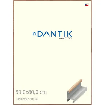 Rám na obraz DANTIK rámeček 60x80 | ALU profil 6030 Dýha dub lak matný (Plexi Čiré) (Vyrobeno s láskou u nás v DANTIKU)