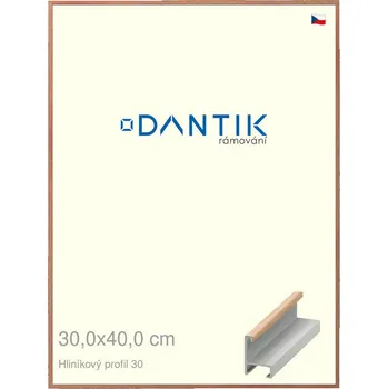 Rám na obraz DANTIK rámeček 30x40 | ALU profil 6030 Dýha dub lak matný (Plexi Čiré) (Vyrobeno s láskou u nás v DANTIKU)