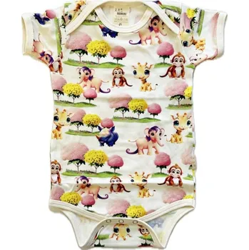 FARMERS® Dětské body BAMBUS, veselá zvířátka krátký rukáv Velikost: 56