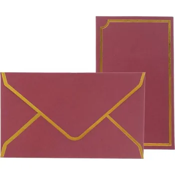 Obálka Obálky s kartičkou 9x15cm, 5ks bordó