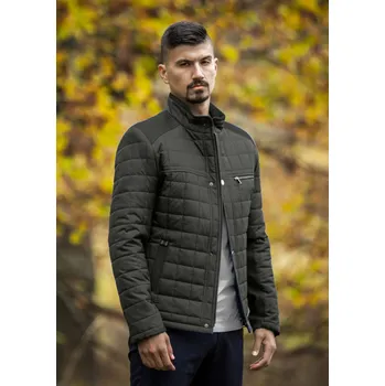 Pánská prošívaná bunda tmavě zelená, VELIKOST M