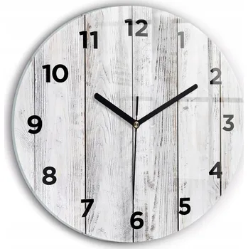 Hodiny Moderní skleněné hodiny s grafikou na zeď Malovaná prkna kulatý průměr 30 cm